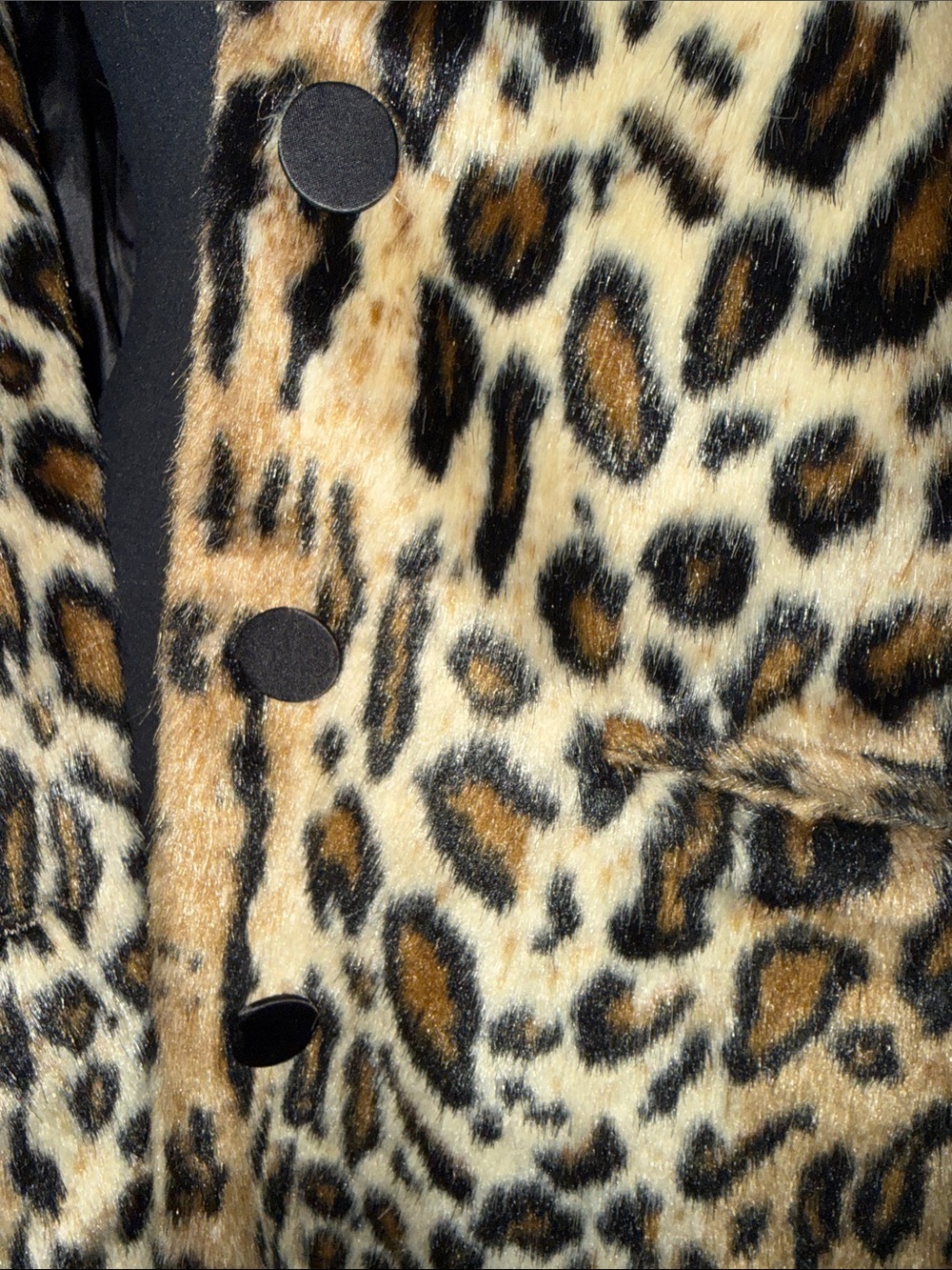 H&M Leopard Print Faux Fur Pea Coat in Tan and Black - Picture 2 of 6